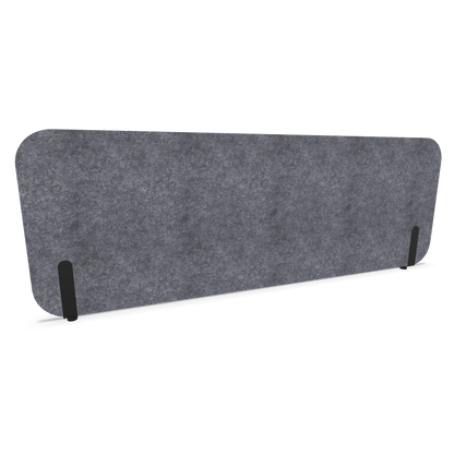 Narbutas Pet Round Tischtrennwand Grau - 1580x565 mit Halterung Schwarz Frontansicht - 6026156