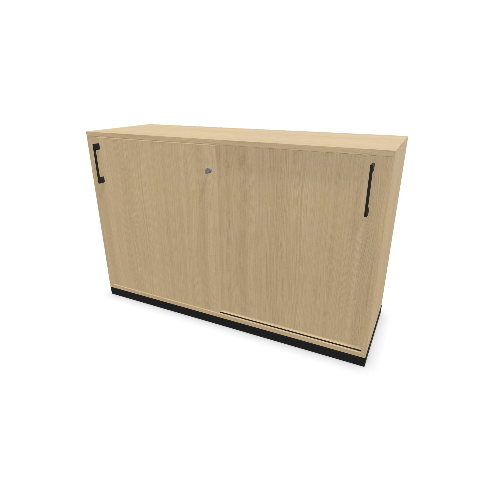 Narbutas Choice Schiebetürschrank 2-OH - 1200mm - Eichendekor gebleicht mit Griffen Schwarz - 6026906
