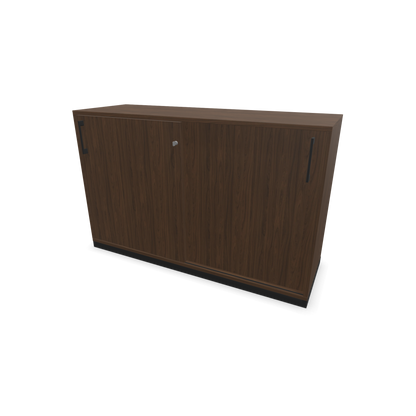 Narbutas Choice Schiebetürschrank 2-OH - 1200mm - Nussbaumdekor dunkel mit Griffen Schwarz - 6026921