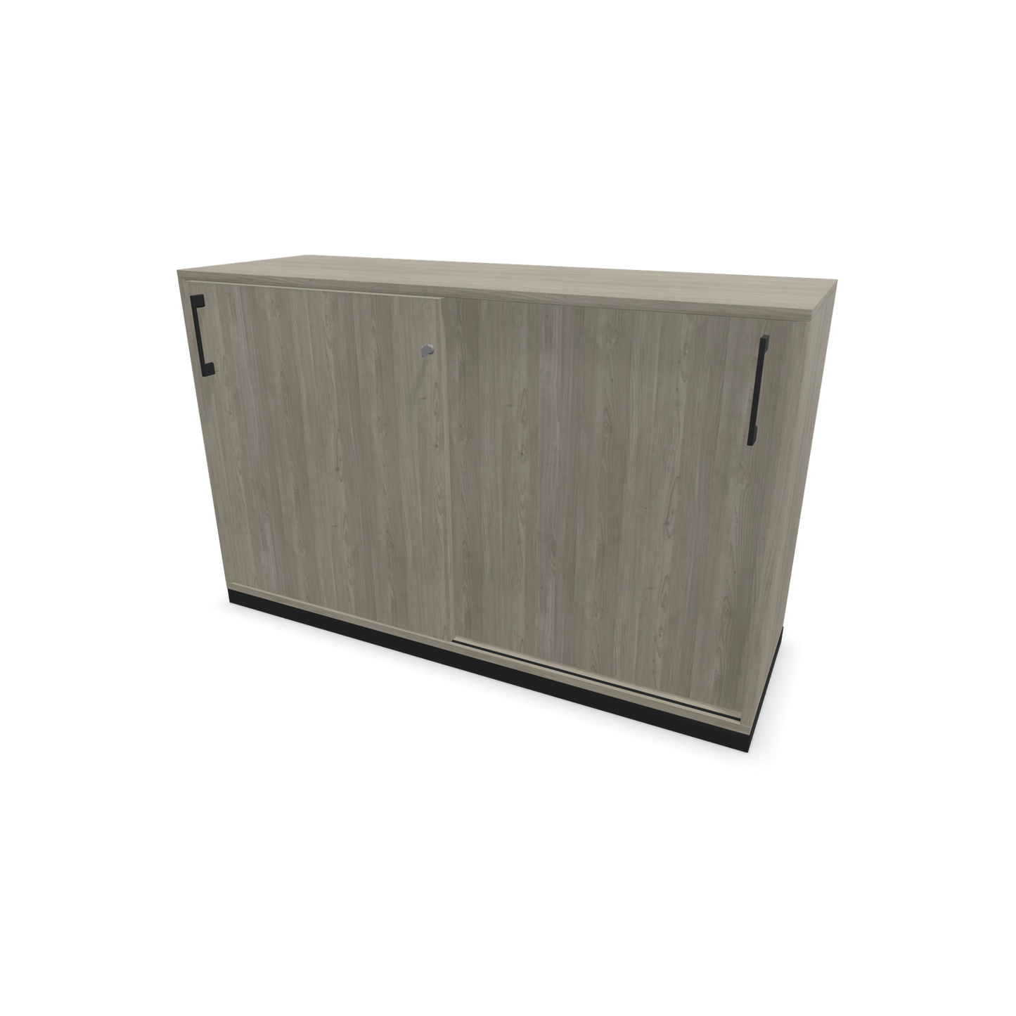 Narbutas Choice Schiebetürschrank 2-OH - 1200mm - Holzdekor grau mit Griffen Schwarz - 6026926