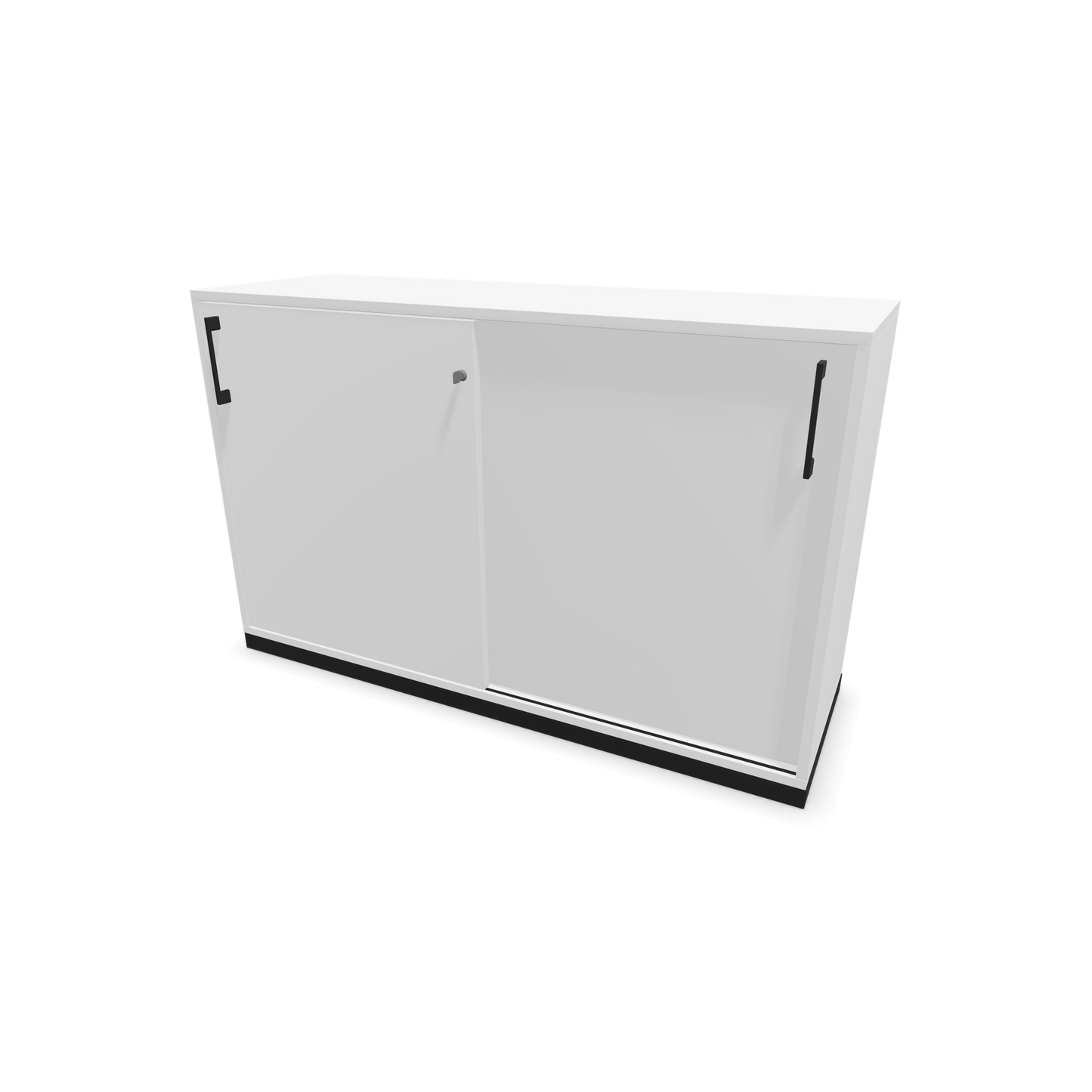 Narbutas Choice Schiebetürschrank 2-OH - 1200mm - Weiss mit Griffen Schwarz - 6026936