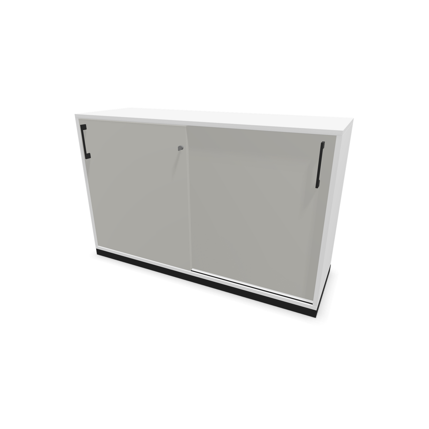 Narbutas Choice Schiebetürschrank 2-OH - 1200mm - Weiss und perlgrauer Front mit Griffen Schwarz - 6026939