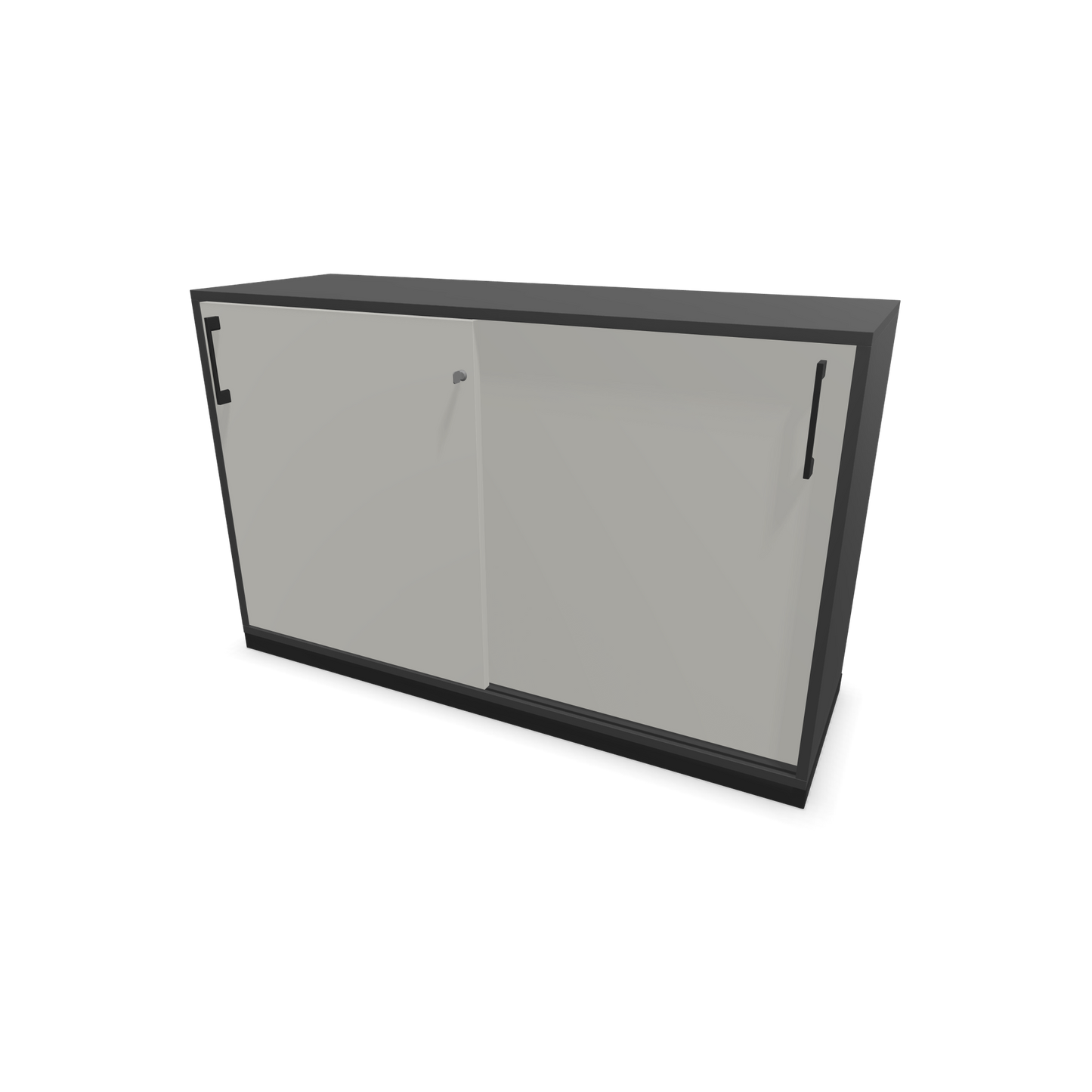Narbutas Choice Schiebetürschrank 2-OH - 1200mm - Dunkelgrau und perlgrauer Front mit Griffen Schwarz - 6026948
