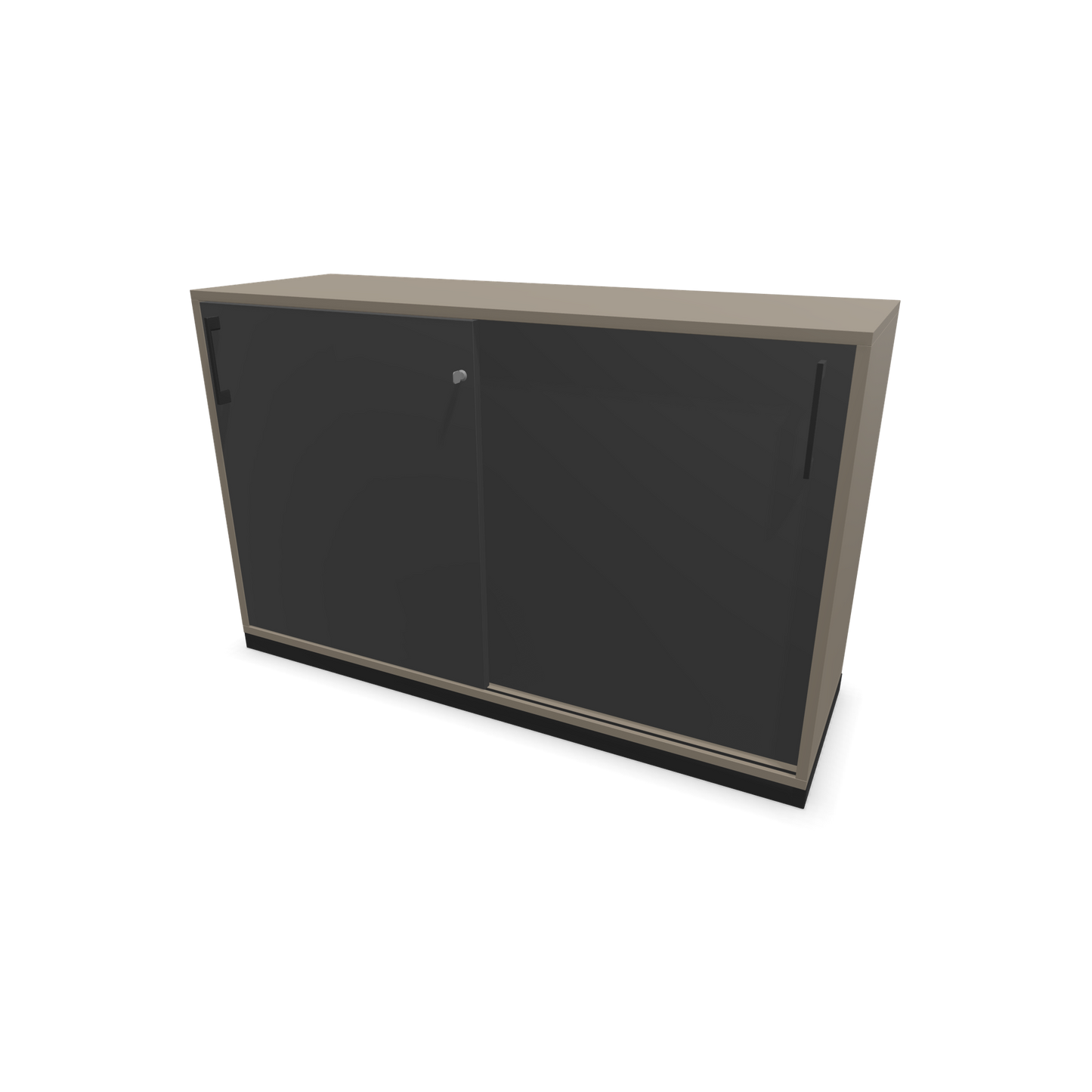 Narbutas Choice Schiebetürschrank 2-OH - 1200mm - Cubanitgrau und dunkelgrauer Front mit Griffen Schwarz - 6026955
