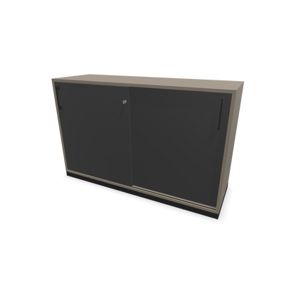 Narbutas Choice Schiebetürschrank 2-OH - 1200mm - Cubanitgrau und dunkelgrauer Front mit Griffen Schwarz - 6026955