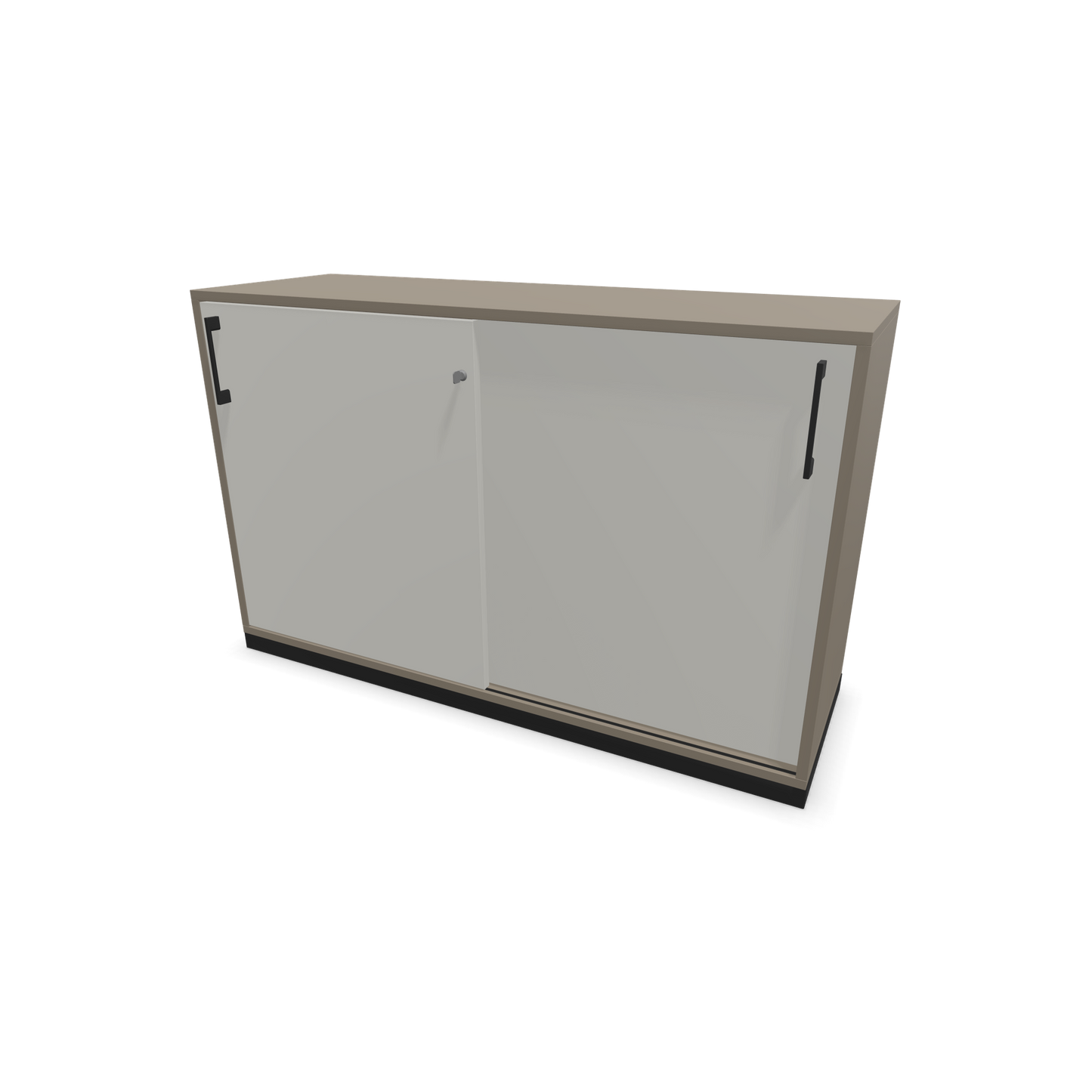 Narbutas Choice Schiebetürschrank 2-OH - 1200mm - Cubanitgrau und perlgrauer Front mit Griffen Schwarz - 6026957