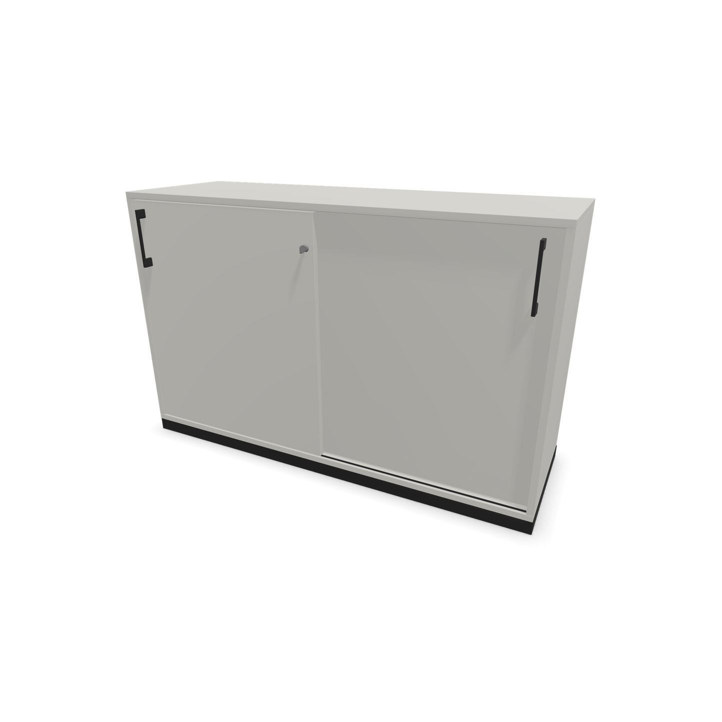 Narbutas Choice Schiebetürschrank 2-OH - 1200mm - Perlgrau mit Griffen Schwarz - 6026966