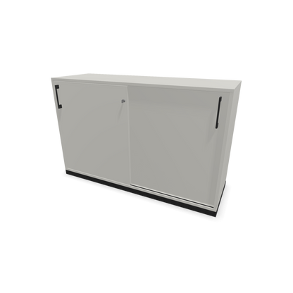 Narbutas Choice Schiebetürschrank 2-OH - 1200mm - Perlgrau mit Griffen Schwarz - 6026966