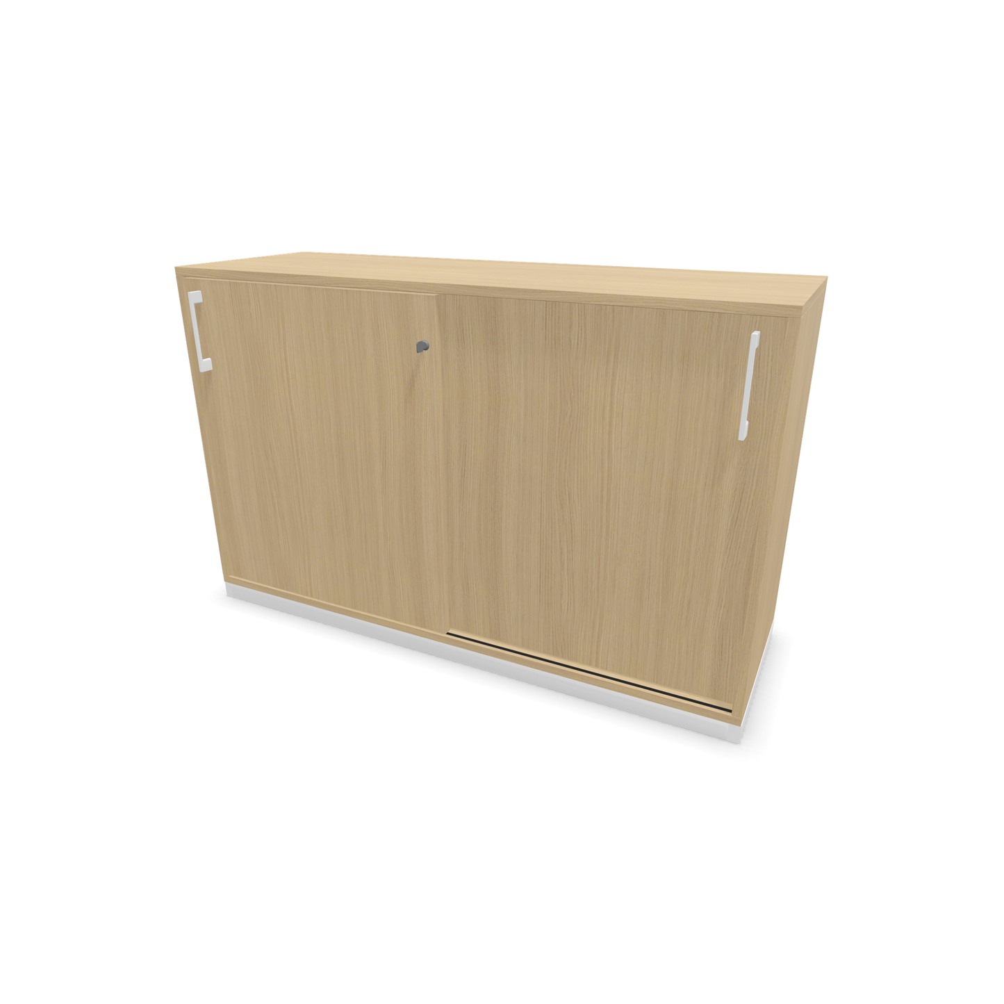 Narbutas Choice Schiebetürschrank 2-OH - 1200mm - Eichendekor gebleicht mit Griffen Weiss - 6026967