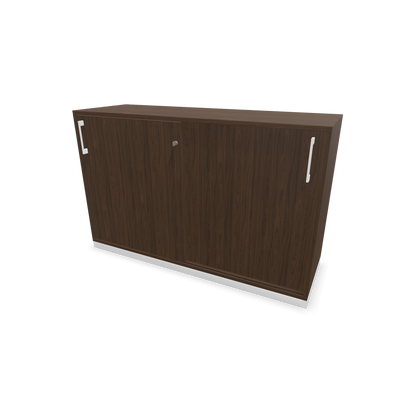 Narbutas Choice Schiebetürschrank 2-OH - 1200mm - Nussbaumdekor dunkel mit Griffen Weiss - 6026982