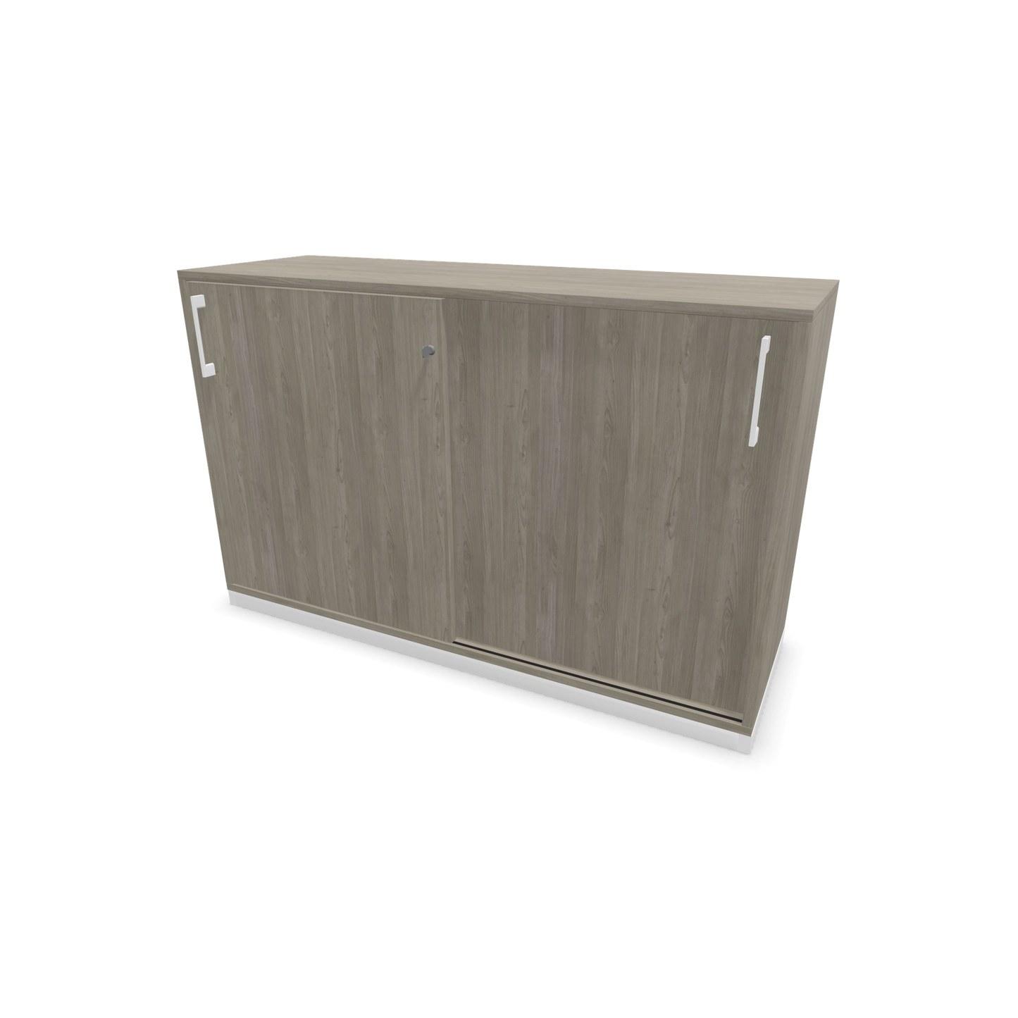 Narbutas Choice Schiebetürschrank 2-OH - 1200mm - Holzdekor grau mit Griffen Weiss - 6026987