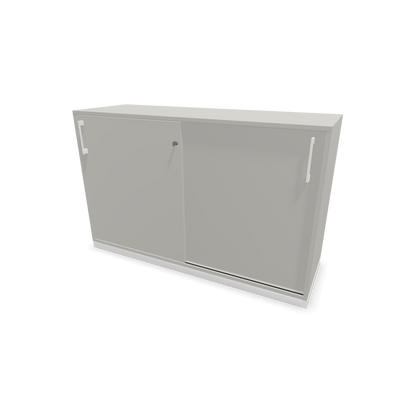 Narbutas Choice Schiebetürschrank 2-OH - 1200mm - Perlgrau mit Griffen Weiss - 6027027