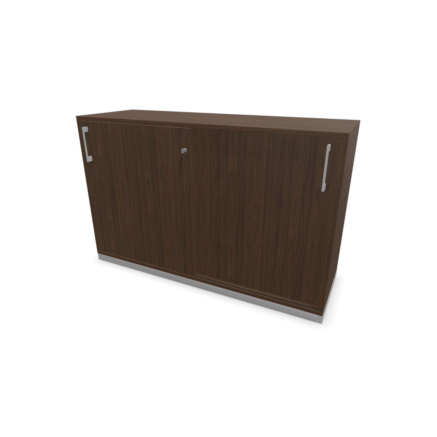 Narbutas Choice Schiebetürschrank 2-OH - 1200mm - Nussbaumdekor dunkel mit Griffen Silbergrau - 6027043