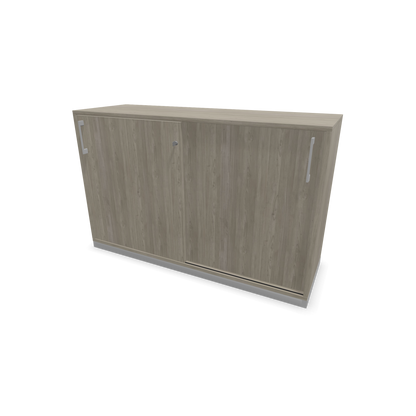 Narbutas Choice Schiebetürschrank 2-OH - 1200mm - Holzdekor grau mit Griffen Silbergrau - 6027048