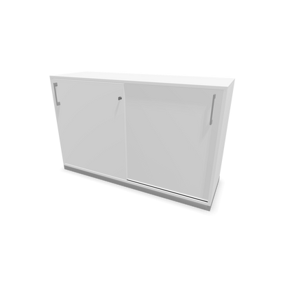 Narbutas Choice Schiebetürschrank 2-OH - 1200mm - Weiss mit Griffen Silbergrau - 6027058