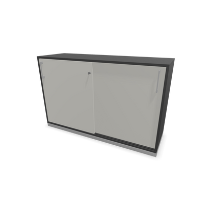 Narbutas Choice Schiebetürschrank 2-OH - 1200mm - Dunkelgrau und perlgrauer Front mit Griffen Silbergrau - 6027070