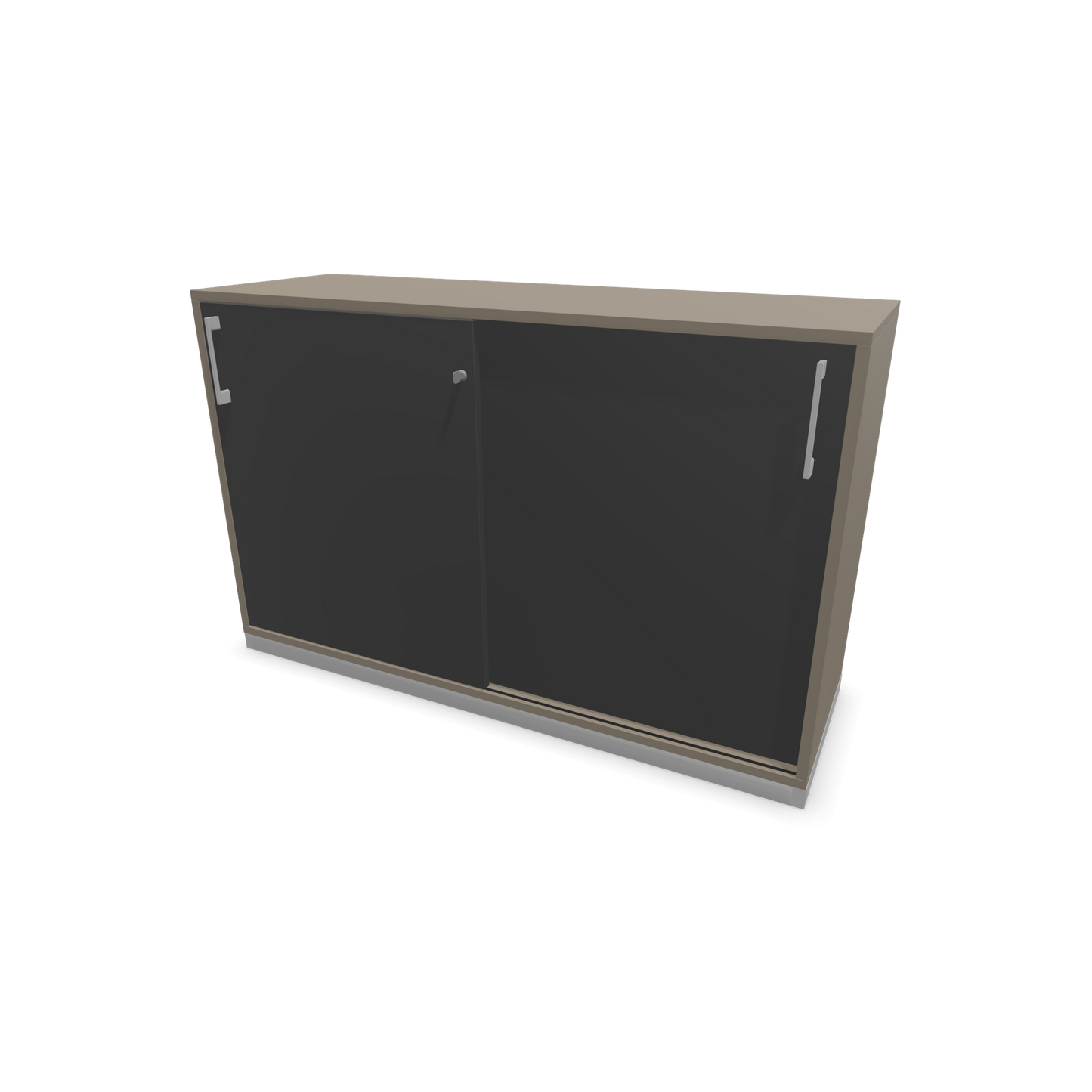 Narbutas Choice Schiebetürschrank 2-OH - 1200mm - Cubanitgrau und dunkelgrauer Front mit Griffen Silbergrau - 6027077