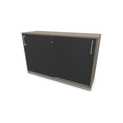 Narbutas Choice Schiebetürschrank 2-OH - 1200mm - Cubanitgrau und dunkelgrauer Front mit Griffen Silbergrau - 6027077