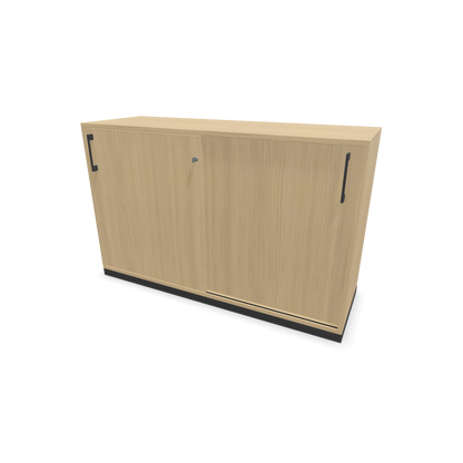 Narbutas Choice Schiebetürschrank 2-OH - 1200mm - Eichendekor gebleicht mit Griffen Dunkelgrau - 6027089