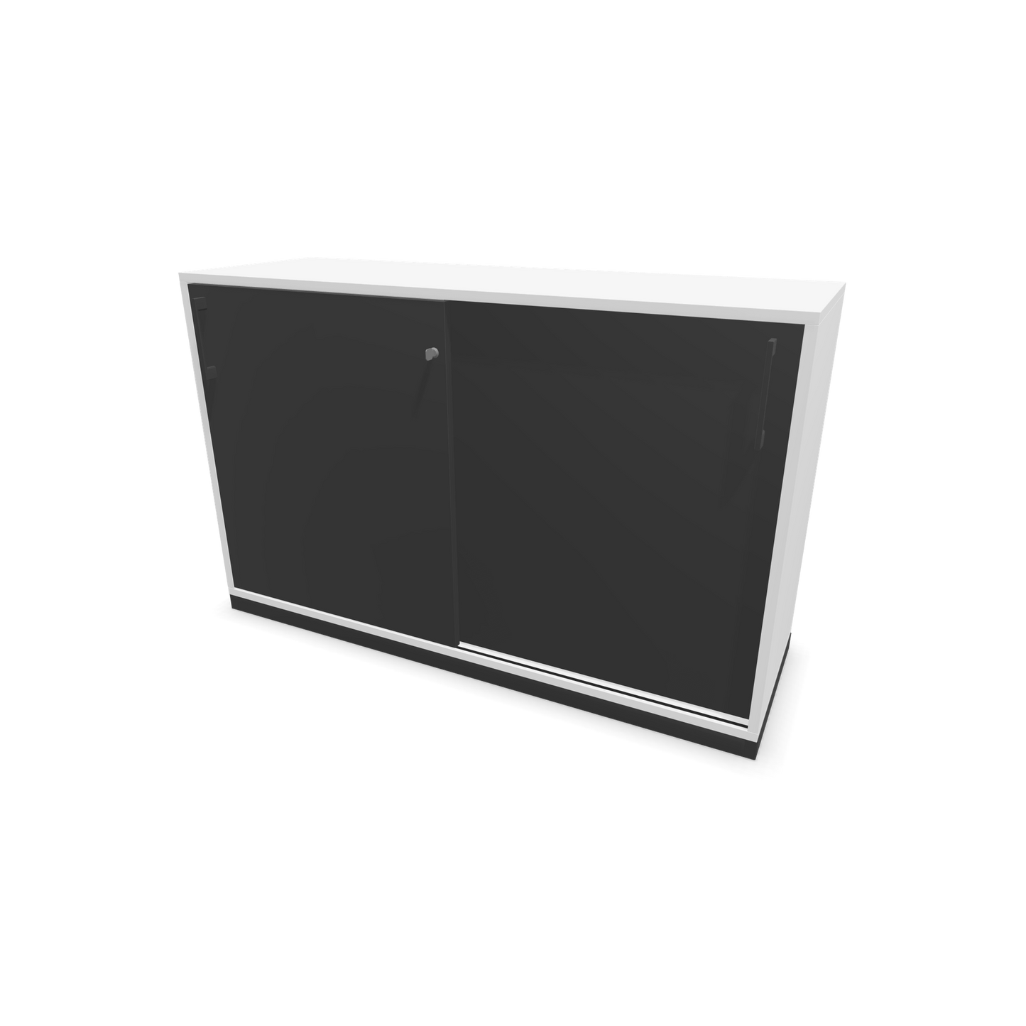 Narbutas Choice Schiebetürschrank 2-OH - 1200mm - Weiss und dunkelgrauer Front mit Griffen Dunkelgrau - 6027119