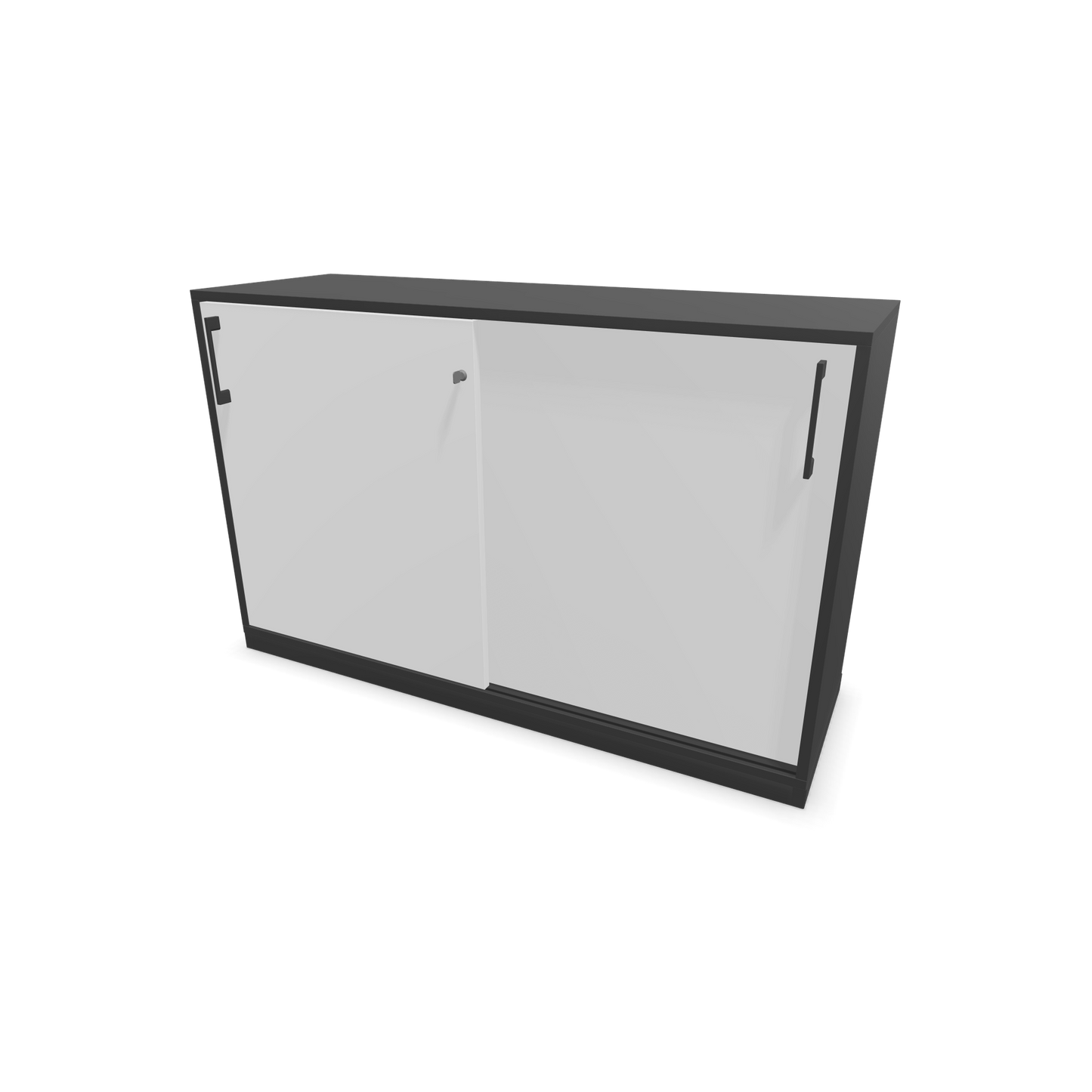 Narbutas Choice Schiebetürschrank 2-OH - 1200mm - Dunkelgrau und weisser Front mit Griffen Dunkelgrau - 6027128