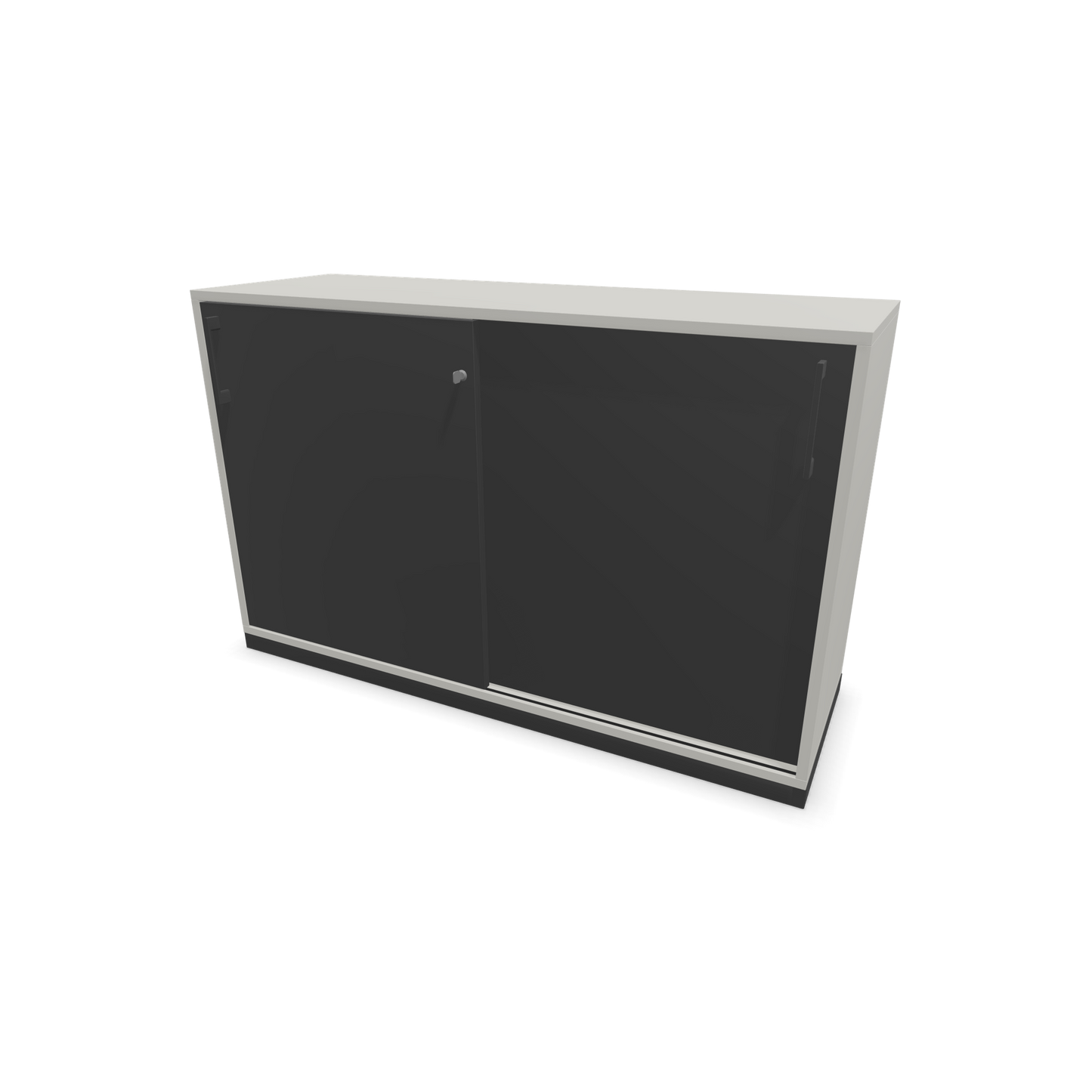 Narbutas Choice Schiebetürschrank 2-OH - 1200mm - Perlgrau und dunkelgrauer Front mit Griffen Dunkelgrau - 6027148