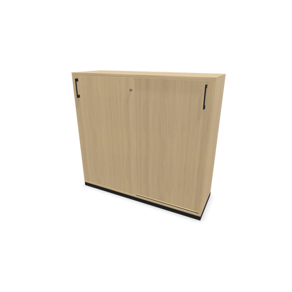Narbutas Choice Schiebetürschrank 3-OH - 1200mm - Eichendekor gebleicht mit Griffen Schwarz - 6027152