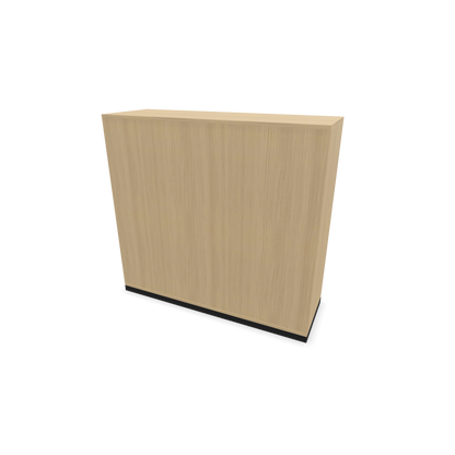 Narbutas Choice Schiebetürschrank 3-OH - 1200mm - Eichendekor gebleicht und weisser Front mit Griffen Schwarz Ansicht von hinten - 6027153