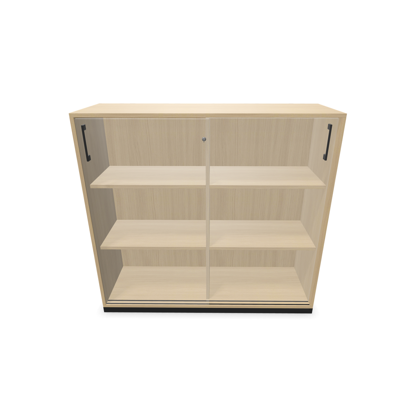 Narbutas Choice Schiebetürschrank 3-OH - 1200mm - Eichendekor gebleicht und weisser Front mit Griffen Schwarz mit Front offen - 6027153