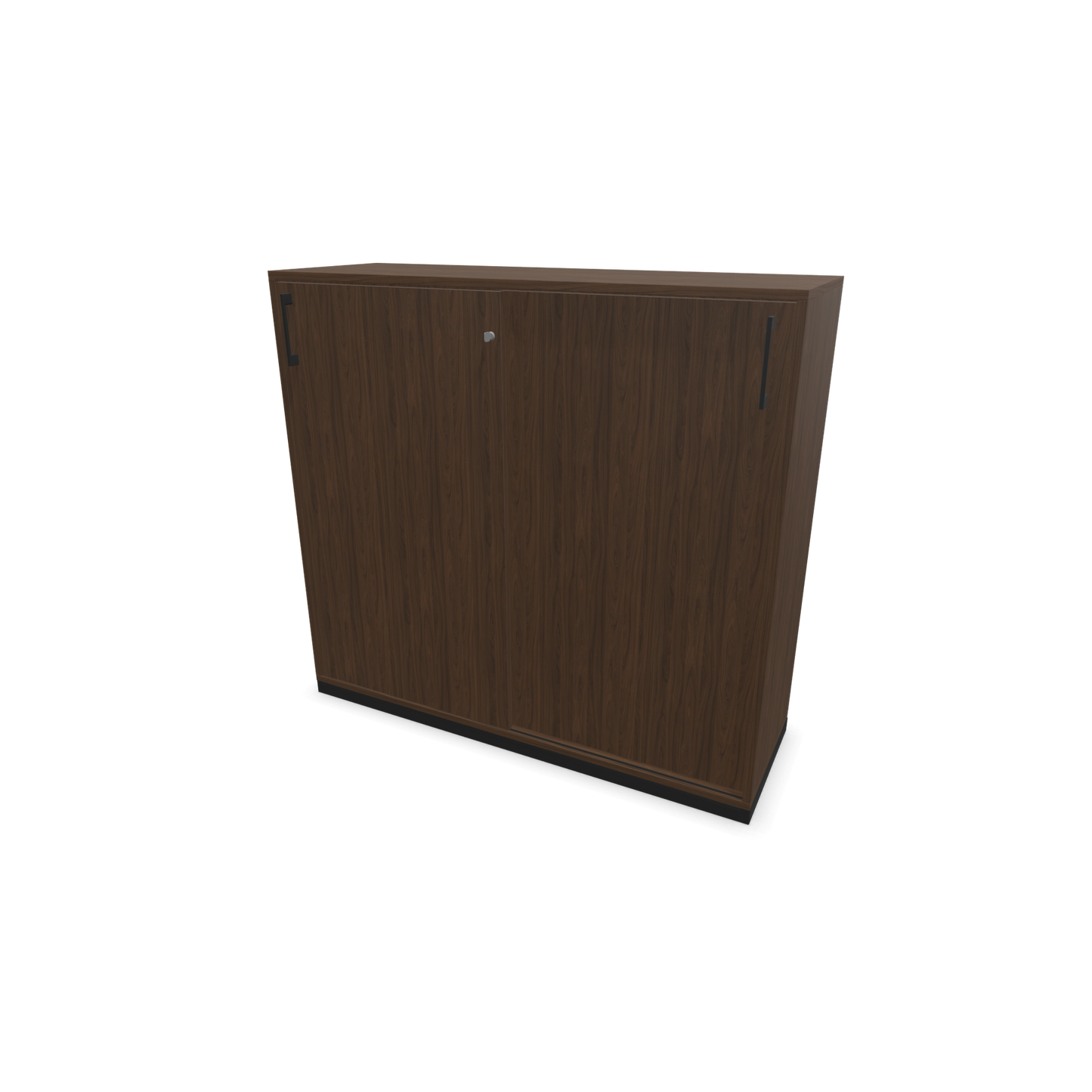 Narbutas Choice Schiebetürschrank 3-OH - 1200mm - Nussbaumdekor dunkel mit Griffen Schwarz - 6027167