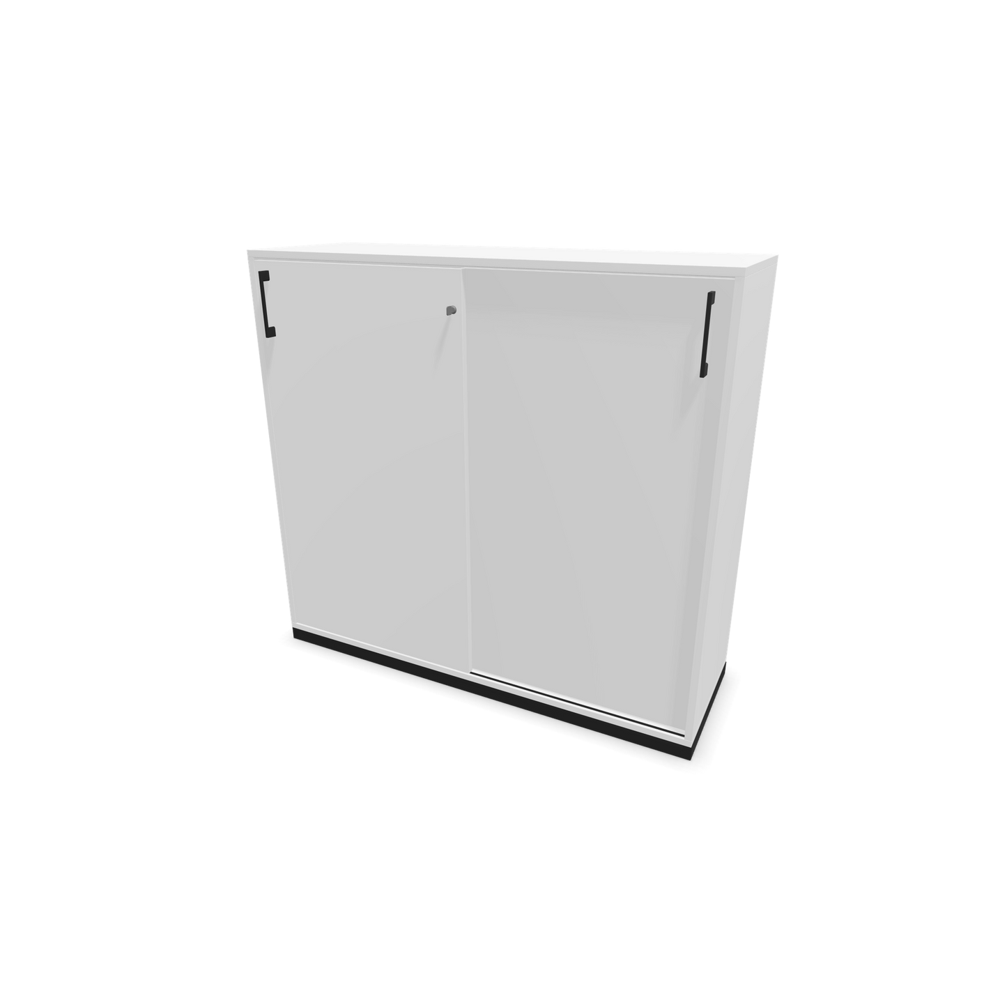 Narbutas Choice Schiebetürschrank 3-OH - 1200mm - Weiss mit Griffen Schwarz - 6027182