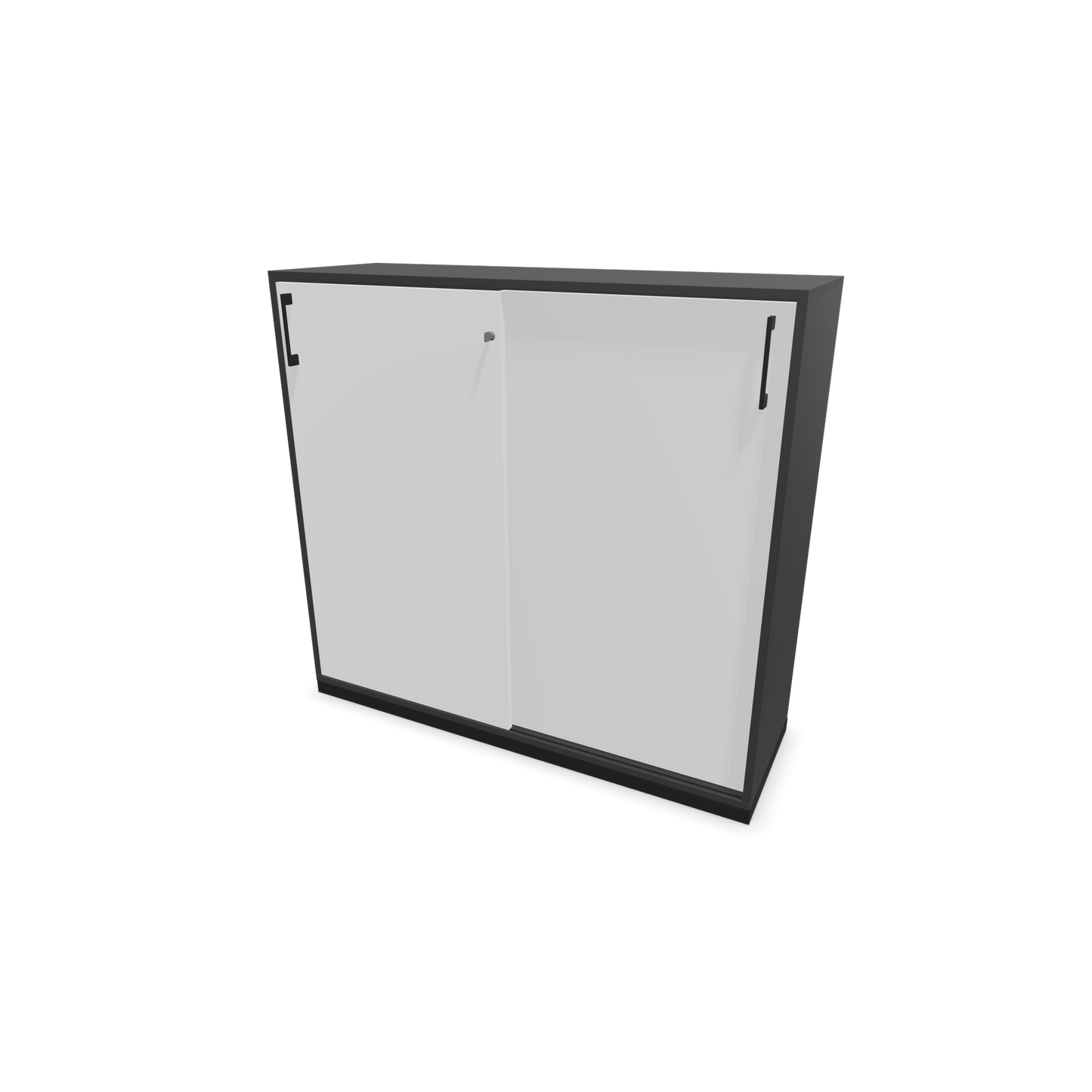 Narbutas Choice Schiebetürschrank 3-OH - 1200mm - Dunkelgrau und weisser Front mit Griffen Schwarz - 6027191