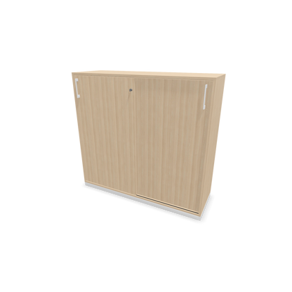 Narbutas Choice Schiebetürschrank 3-OH - 1200mm - Eschendekor sandbeige mit Griffen Weiss - 6027223