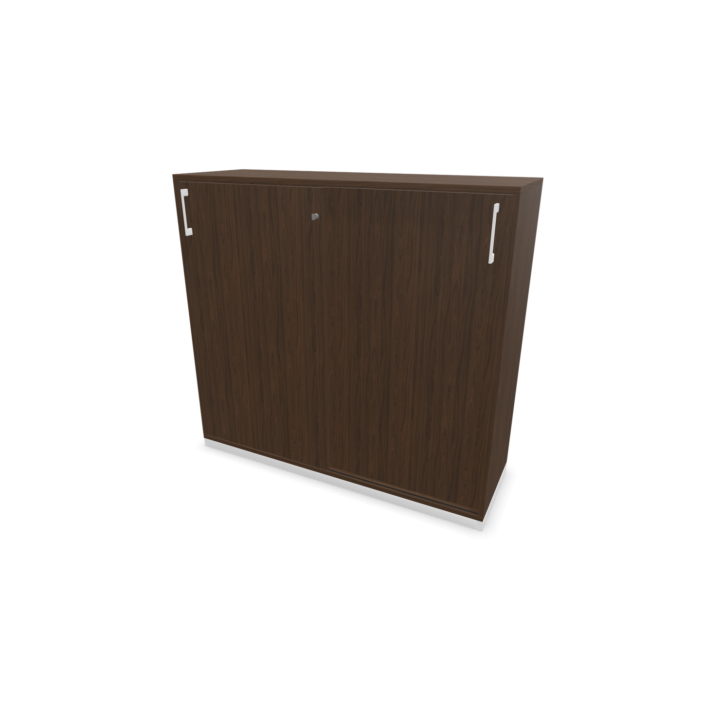 Narbutas Choice Schiebetürschrank 3-OH - 1200mm - Nussbaumdekor dunkel mit Griffen Weiss - 6027228