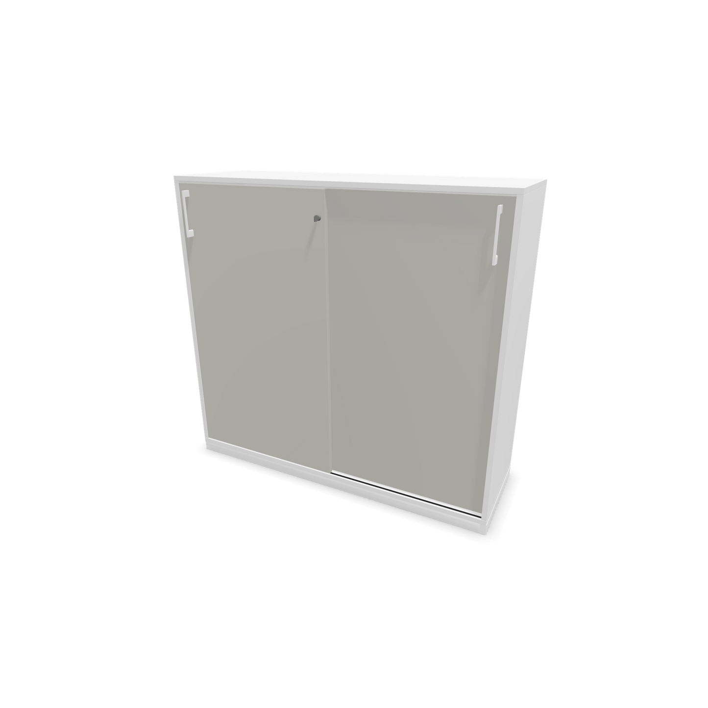 Narbutas Choice Schiebetürschrank 3-OH - 1200mm - Weiss und perlgrauer Front mit Griffen Weiss - 6027246