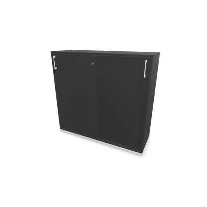 Narbutas Choice Schiebetürschrank 3-OH - 1200mm - Dunkelgrau mit Griffen Weiss - 6027253