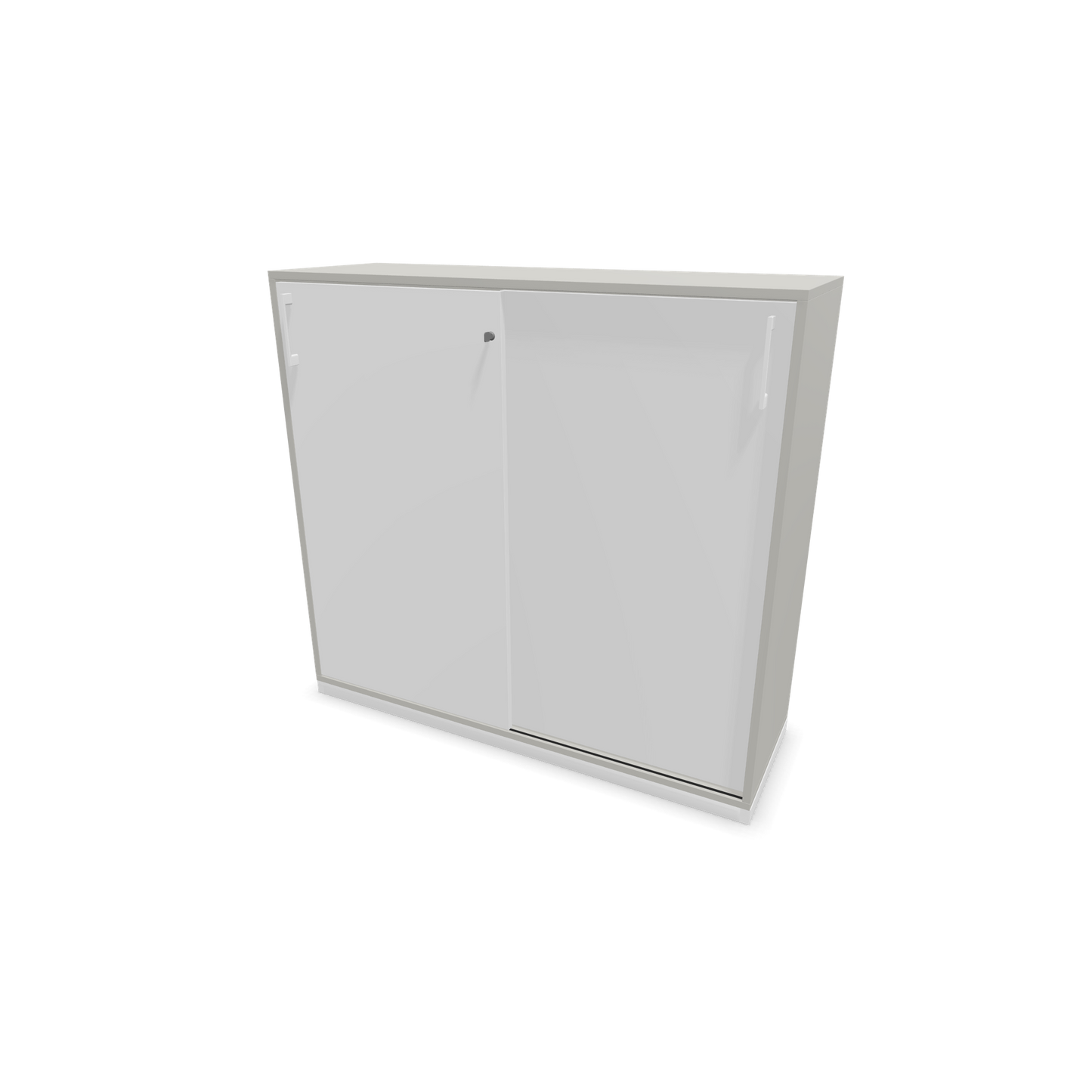 Narbutas Choice Schiebetürschrank 3-OH - 1200mm - Perlgrau und weisser Front mit Griffen Weiss - 6027270