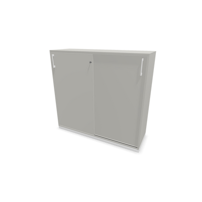 Narbutas Choice Schiebetürschrank 3-OH - 1200mm - Perlgrau mit Griffen Weiss - 6027273