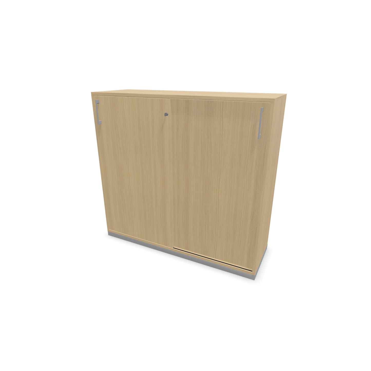Narbutas Choice Schiebetürschrank 3-OH - 1200mm - Eichendekor gebleicht mit Griffen Silbergrau - 6027274