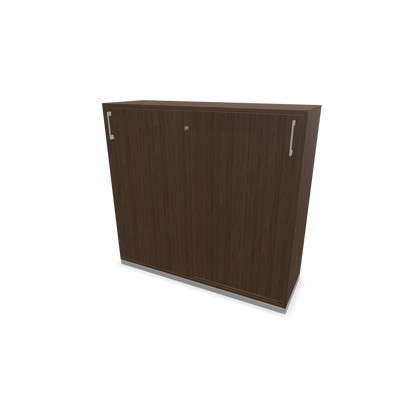 Narbutas Choice Schiebetürschrank 3-OH - 1200mm - Nussbaumdekor dunkel mit Griffen Silbergrau - 6027289