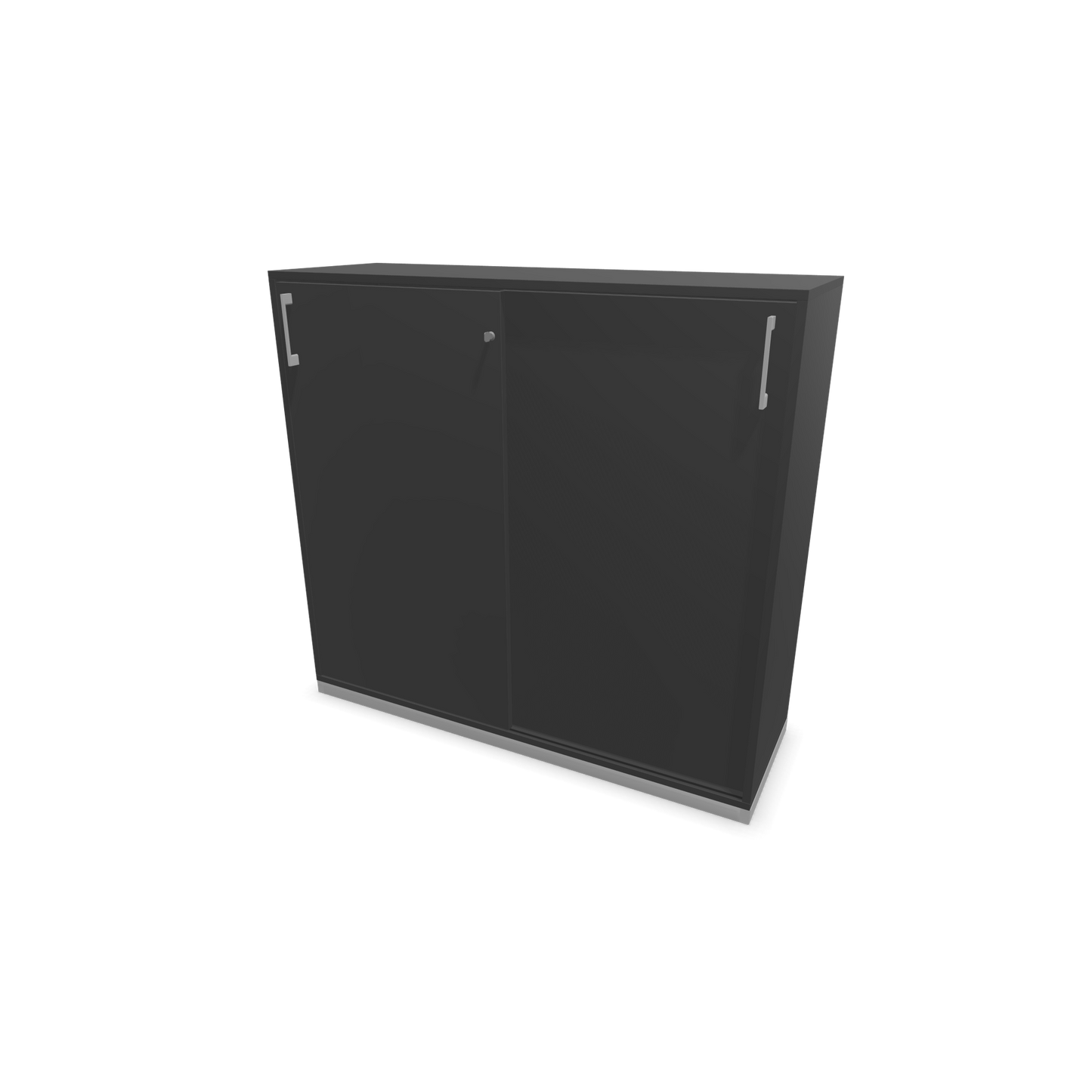 Narbutas Choice Schiebetürschrank 3-OH - 1200mm - Dunkelgrau mit Griffen Silbergrau - 6027315
