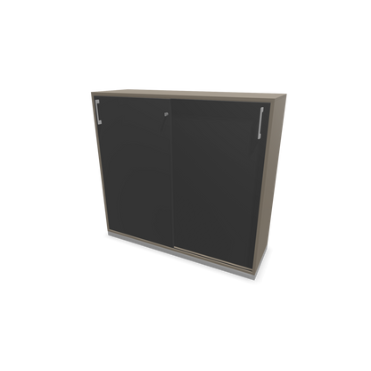 Narbutas Choice Schiebetürschrank 3-OH - 1200mm - Cubanitgrau und dunkelgrau Front mit Griffen Silbergrau - 6027326