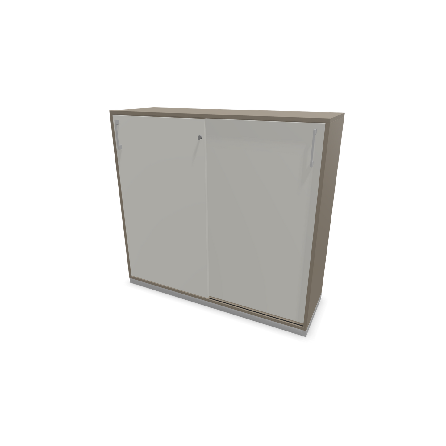 Narbutas Choice Schiebetürschrank 3-OH - 1200mm - Cubanitgrau und perlgrauer Front mit Griffen Silbergrau - 6027328