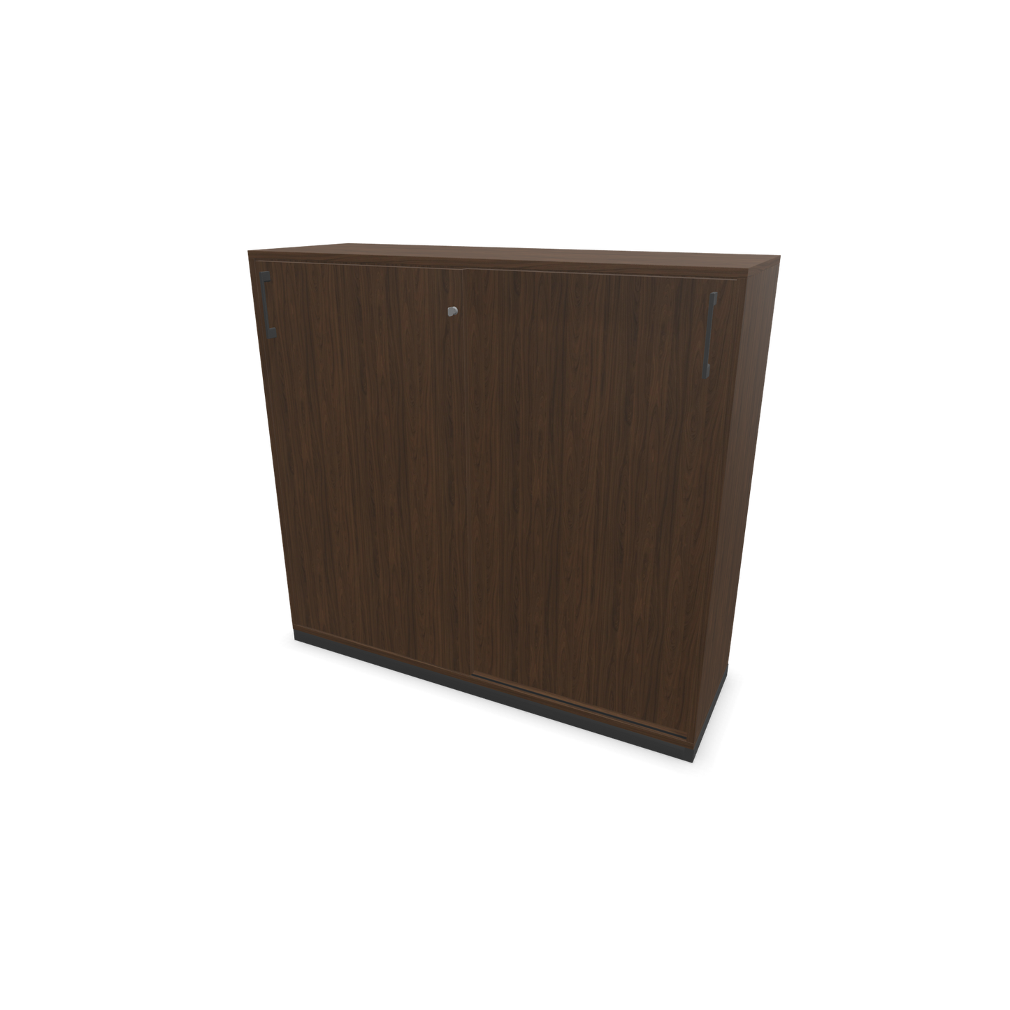 Narbutas Choice Schiebetürschrank 3-OH - 1200mm - Nussbaumdekor dunkel mit Griffen Dunkelgrau - 6027356