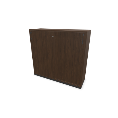 Narbutas Choice Schiebetürschrank 3-OH - 1200mm - Nussbaumdekor dunkel mit Griffen Dunkelgrau - 6027356