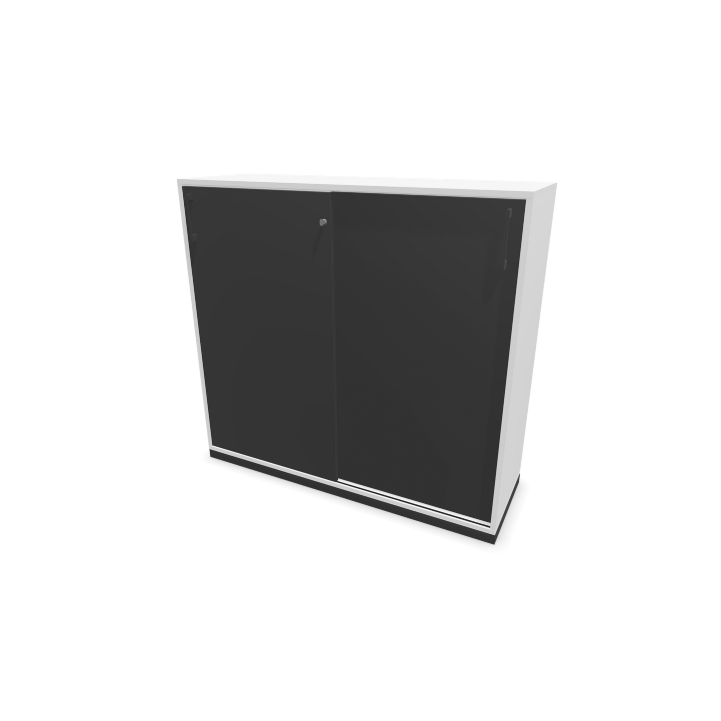 Narbutas Choice Schiebetürschrank 3-OH - 1200mm - Weiss und dunkelgrauer Front mit Griffen Dunkelgrau - 6027372