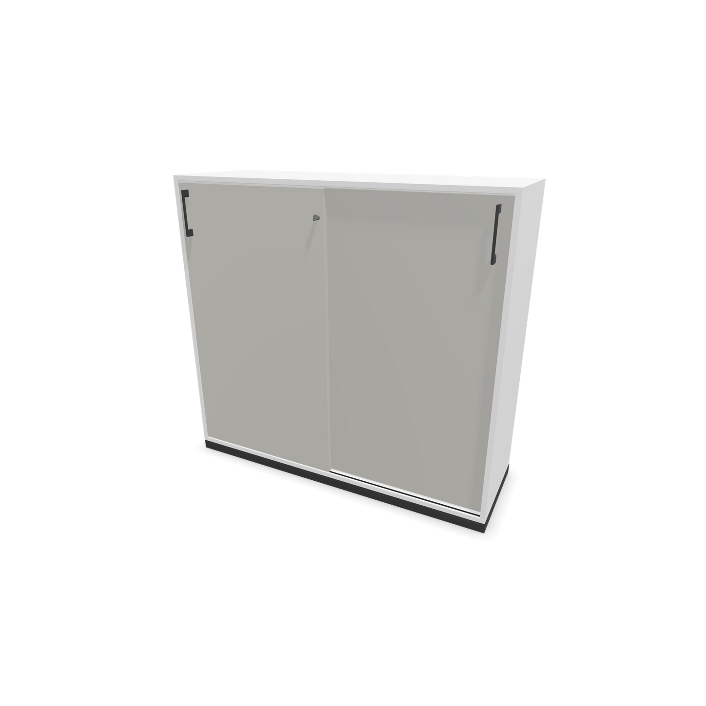 Narbutas Choice Schiebetürschrank 3-OH - 1200mm - Weiss und perlgrauer Front mit Griffen Dunkelgrau - 6027374