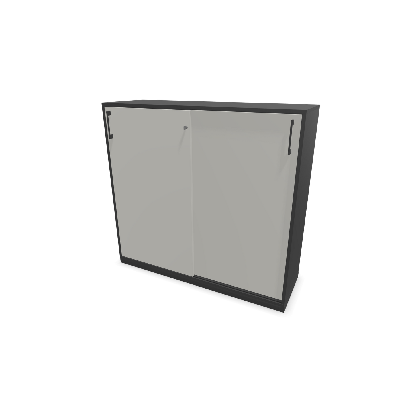 Narbutas Choice Schiebetürschrank 3-OH - 1200mm - Dunkelgrau und perlgrauer Front mit Griffen Dunkelgrau - 6027383