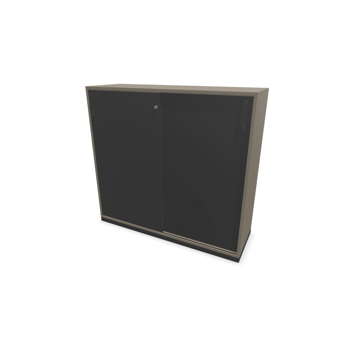 Narbutas Choice Schiebetürschrank 3-OH - 1200mm - Cubanitgrau und dunkelgrauer Front mit Griffen Dunkelgrau - 6027390