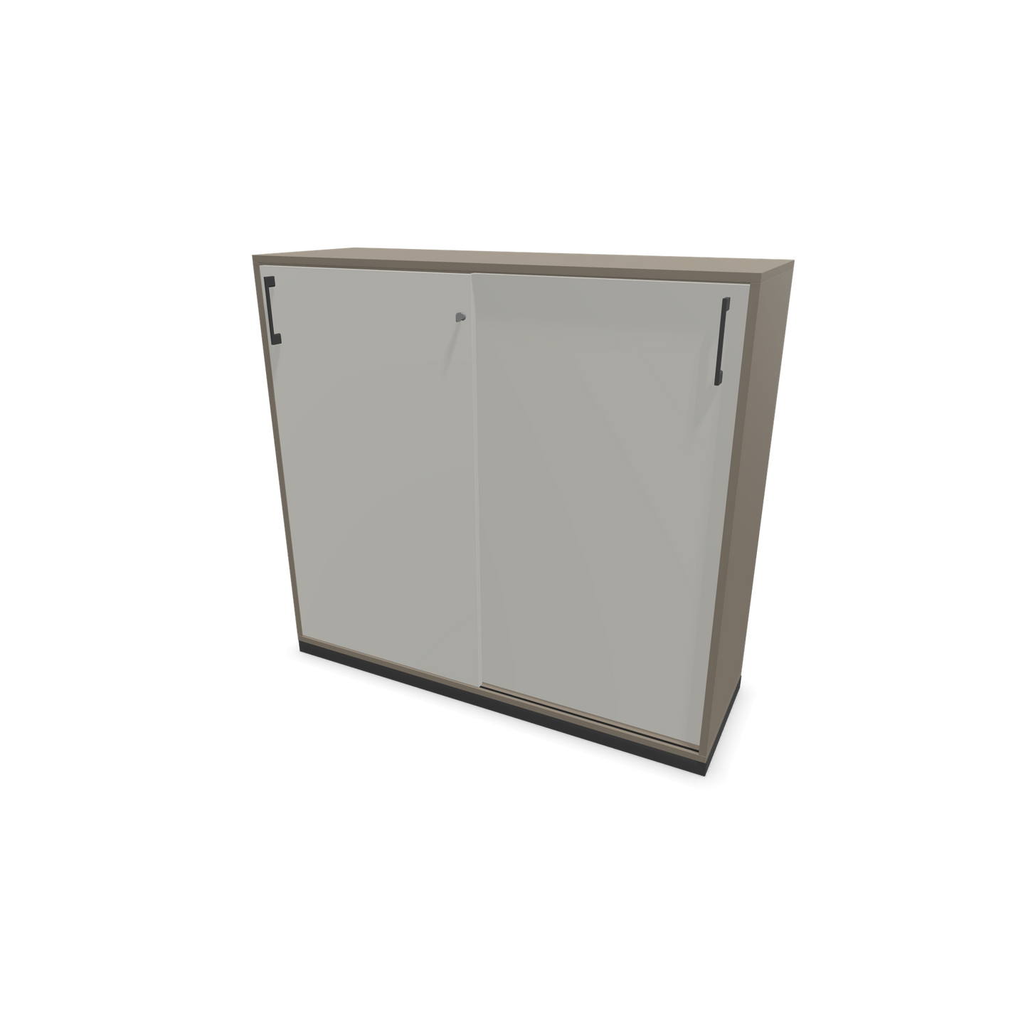 Narbutas Choice Schiebetürschrank 3-OH - 1200mm - Cubanitgrau und perlgrauer Front mit Griffen Dunkelgrau - 6027392